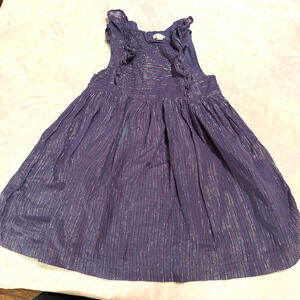 Gymboree Party Dress Size 5 Purple Metallic ruffles sleeveless glitter